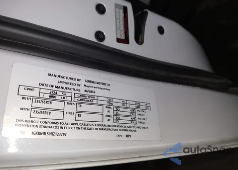 2017 GMC Acadia Slt-1 from USA, damaged, VIN 1GKKNULS0HZ123792